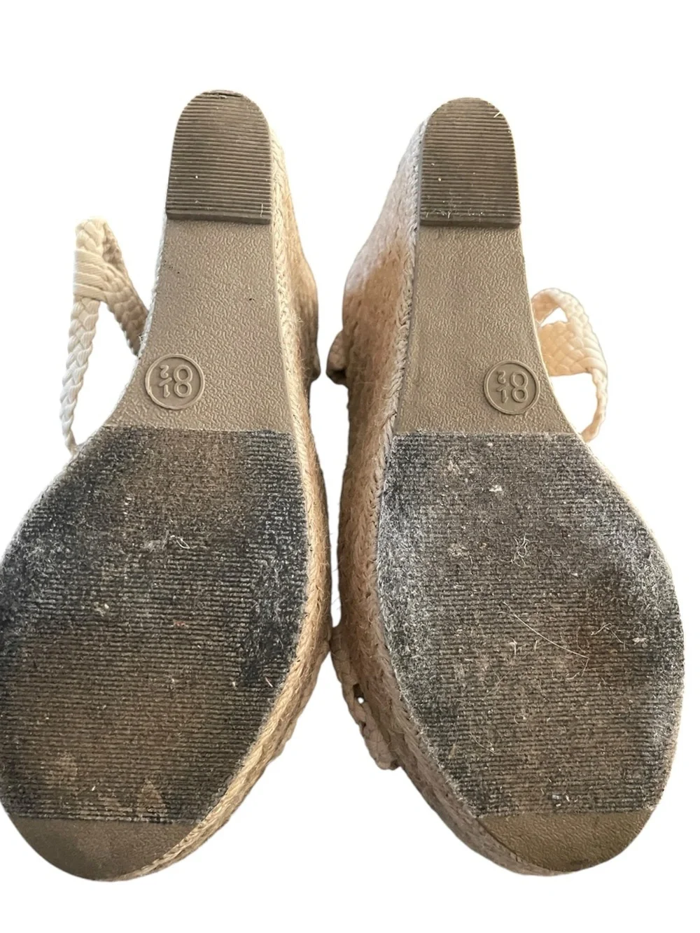 Mossimo beige woven platform Espadrille wedge sandals vacation Resortwear 8.5